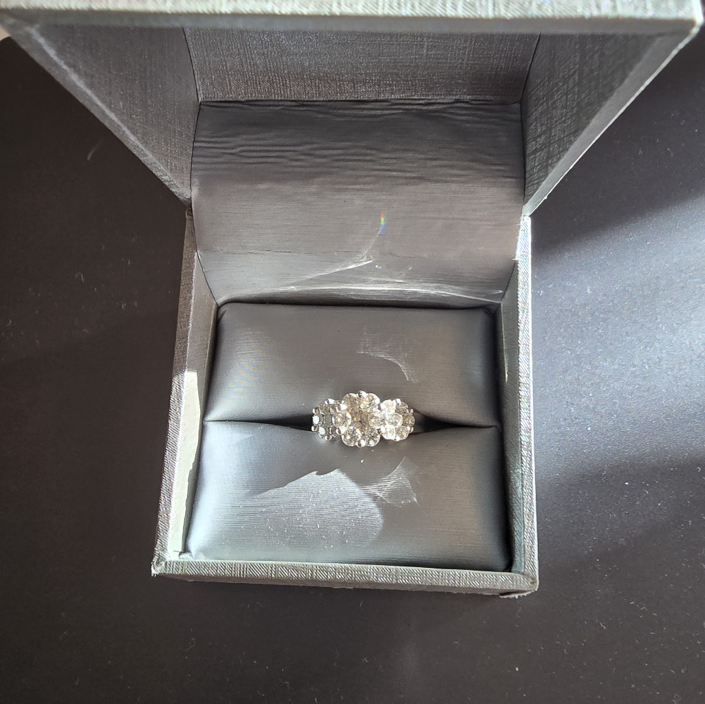 14 Kt White Gold With Diamonds Ring